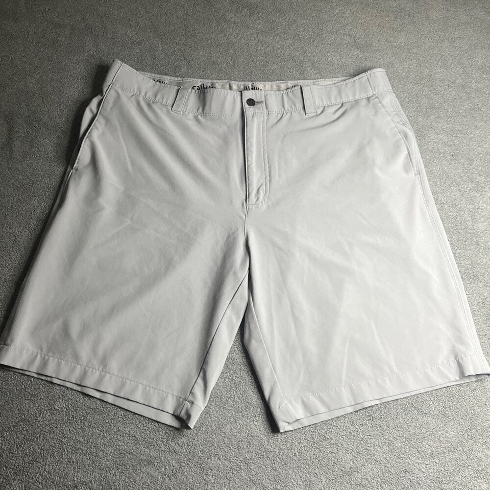 Callaway Men’s Golf Shorts 38 Light Gray Flat Front Stretch Active Waistband